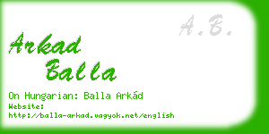 arkad balla business card